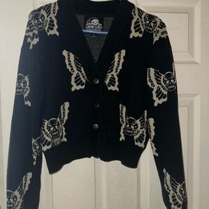 Lurking Class Butterfly Skull Women’s Crop Cardigan